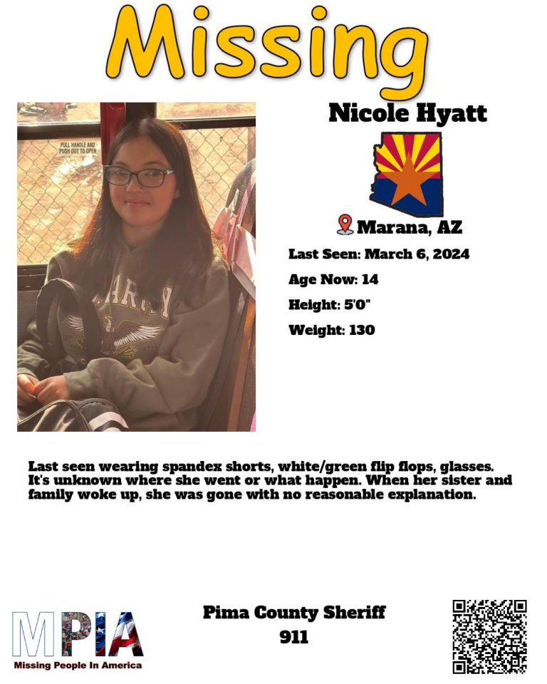 Urgent Search Underway for Missing Vulnerable Teen in Avra Valley Area Arizonia MPIA